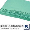 業務用 バスタオル/大判タオル 【アイスグリーン 5枚セット】 1000匁 70cm×140cm 綿100% 〔美容院 整骨院〕 緑 至福の癒しを味わえる大型コ...