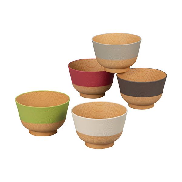 彩り 抗菌 清潔 汁椀5客 φ10.8×7cm C6106569 やさしさ満載の抗菌 清潔 効果を持つ美しい色彩の汁椀セット φ10.8×7cmのサイズで、使い...