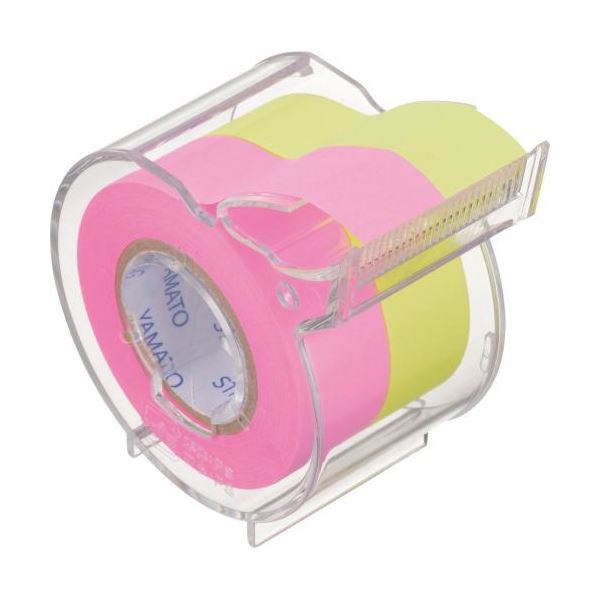 (まとめ) ヤマト メモックロールテープ 強粘着15mmローズ&レモン 本体(蛍光紙) 【×5セット】 15mm幅の強力粘着テープ、ローズとレモンの香りが楽しめ...