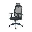 YAMAZEN FIT WORK BCワークチェア ヘッドレスト+肘付 ブラック 黒 BCM-AH46(BK) 1脚 組立式 黒 YAMAZEN FIT WOR...