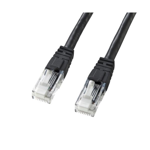 【5個セット】 つめ折れ防止カテゴリ6 LANケーブル 配線 7m ブラック KB-T6TS-07BKNX5 黒 高速通信に最適な三層構造コネクタを採用した、ギガビットイーサネット対応のLANケーブル つめ折れを防止し、信号の安定性を保証するカテゴリ6規格 長さ7mのブラックカラーで、信頼