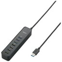 (ELECOM) USBハブ7ポート3.0対応 U3H-T706SBK 黒 高速データ転送が可能な7ポートUSBハブ パソコン PC との接続をスムーズにする便...