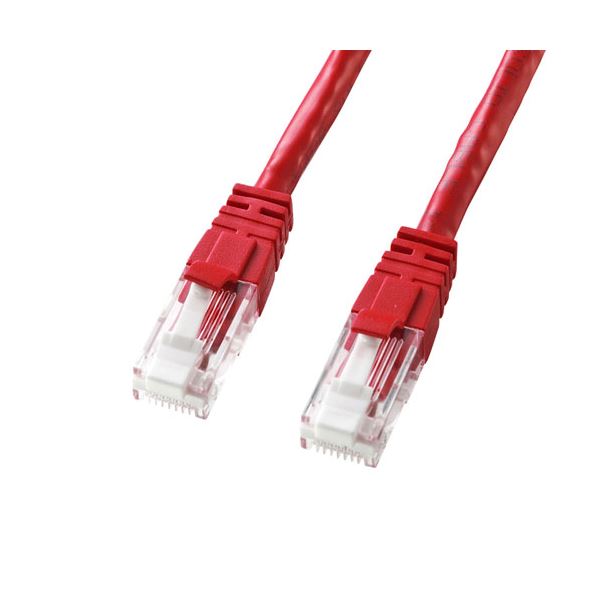【5個セット】 つめ折れ防止カテゴリ6 LANケーブル 配線 7m レッド KB-T6TS-07RNX5 赤 超高速ギガビッ..