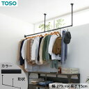 ハンギングバー 約278cm×15cm ブラック H-1 天井付け Lタイプセット 日本製 国産 リビング ダイニング 洗濯物 観葉植物 黒 永遠に存在し、イン...
