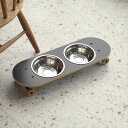 ペット用 食器 ペット用品 エサ皿 犬用 猫用 SK8 PLATE BK ブラック大 関家具 黒 ペットの遊び心をくすぐる、スケボー風デザインの楽しい食事タイム...