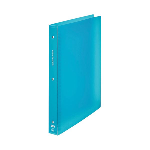 (まとめ)TANOSEE30穴バインダー(透明PP表紙) A4タテ 90枚収容 背幅34mm ブルー 1セット(10冊)【×3セット】 青 透明なPP表紙で中身...
