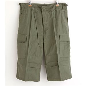 アメリカ軍 BDU クロップド カーゴパンツ 迷彩服 XSサイズ オリーブ 7分丈 リップストップ レプリカ ミリタリーパンツ アウトドア向けの究極の戦闘パンツ 米軍の伝説を再現したミリタリーパンツで、サバゲーやサバイバルゲームに最適 トレッキングやアウトドアでも活躍する