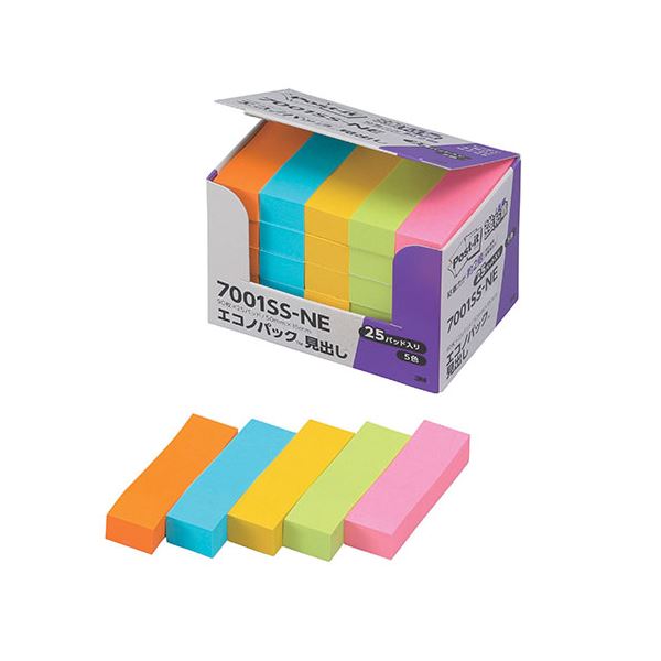 3M Post-it ポストイット 強粘着エコノパック 見出し 3M-7001SS-NE 超強力粘着 見やすい 使いやすい ポストイットエコノパック 見出し 3...