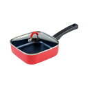 ToMay IH対応スクエアパン18cm レッド 22502706 赤 IH対応で使いやすい 18cmのレッドスクエアパン 調理も洗いもラクラク、キッチン 台所...