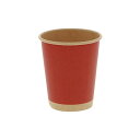 シモジマHEIKO ペーパーカップ アイス・ホット兼用 8オンス(295ml) 未晒レッド 口径80mm #0045359381セット(1000個:50個×20...
