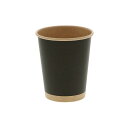 シモジマHEIKO ペーパーカップ アイス・ホット兼用 8オンス(295ml) 未晒ブラック 口径80mm #0045359421セット(1000個:50個×2...