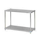 ステンレスシェルフ 整理 収納 棚 キャビネット 46×90cm 2段・H70cm 組立式 ステンレス製の2段式シェルフ、幅46cm×奥行90cm、高さ70cm...