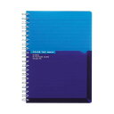 コクヨ ツインリングノート(カラータグ)Bi-COLOR B6 A罫 90枚 ブルー CTス-C40B 1セット(5冊) 青 革新的なバイカラーツインリングノー...