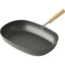 鉄オーバルフライパン/調理器具 【約315×385×70mm】 日本製 国産 木製取手付き 箱入り 『匠味』 〔台所 キッチン 〕 頑丈で持ちが良い 国産の自然...