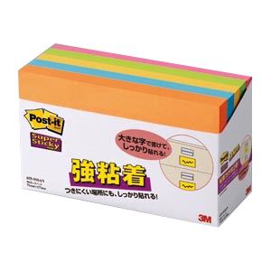 (まとめ) 住友スリーエム ポストイット(R) 強粘着シリーズ 655-5SSAN オレンジ エレクトリックブルー ウルトライエロー ライム ローズ 5個入 【...