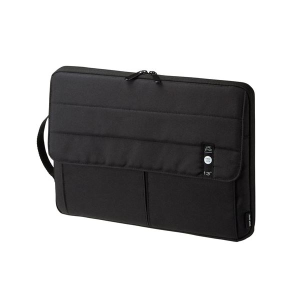 （まとめ） カジュアルPC パソコン インナーケース（13.3型ワイド） IN-CA13BK 【×2セット】 スタイリッシュなデザインにアクセサリーポケットを備えた、便利なカジュアルPCインナーケース（13.3型ワイド）2個セット 持ち運びもラクラクで、あなたのカジュアルスタイルを