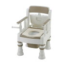 リッチェル 樹脂製ポータブルトイレ ポータブルトイレきらくミニでか(3)MY型アイボリー 45611 乳白色 快適な移動を叶える、持ち運び便利なアイボリーのポー...