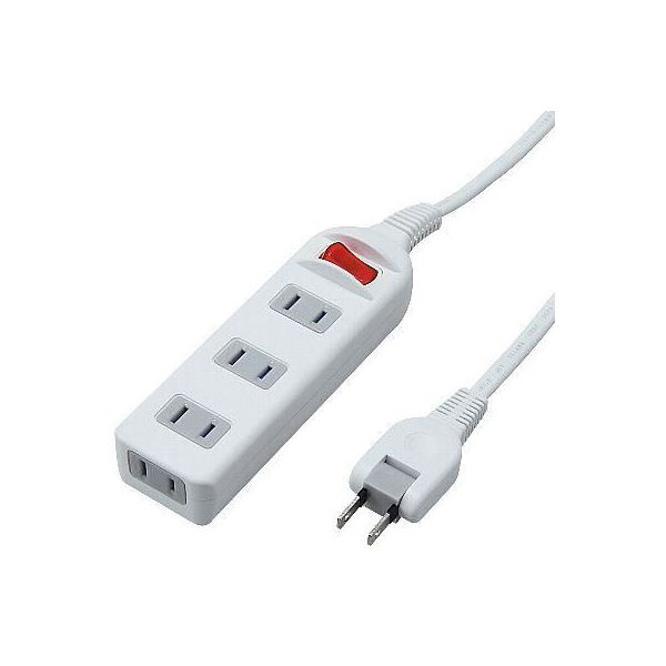 (まとめ)YAZAWA 耐トラシャッター 集中スイッチ付タップ4個口 Y02S415WH【×3セット】 コードを抜かずに簡単ON/OFF 安全 な絶縁カバーとシャッター付きタップで安心 の電源集中管理 4つのコンセント口を持つ耐トラシャッター集中スイッチタップ Y02S415WH【3セット】(2)