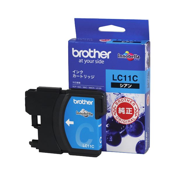 （まとめ） ブラザー BROTHER インクカートリッジ シアン LC11C 1個 【×4セット】 鮮やかな蒼の彩り、透明感溢れるインクの極致 究極の..