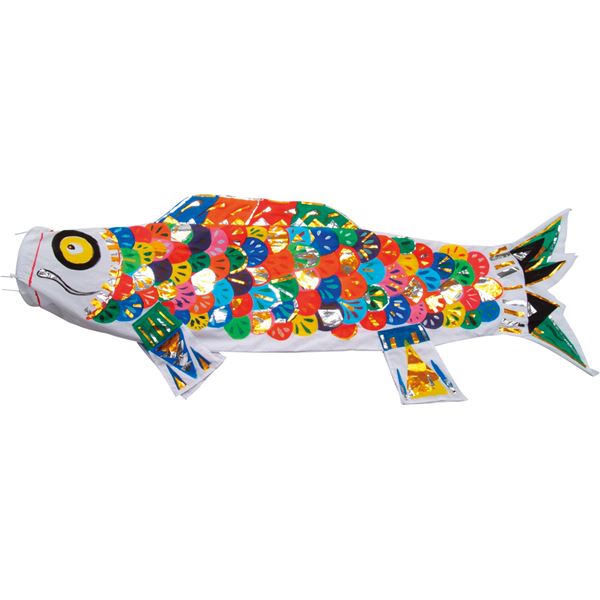 (まとめ) みんなで作るこいのぼり 布製 【×5セット】 みんなで楽しむ 学校向けセット 季節と行事を彩る 布製こいのぼり【5セット】