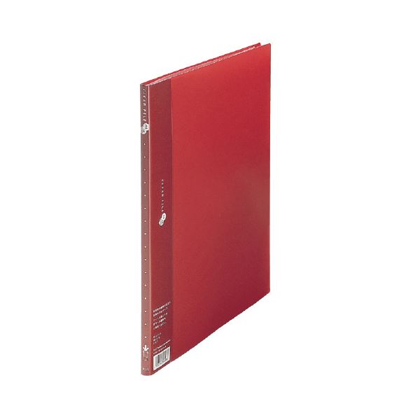 (まとめ) プラス クリアーファイル10P FC-121EL A4S 赤 10冊【×10セット】 鮮やかな赤のA4Sサイズのクリアーファイル、10冊セット 書類...