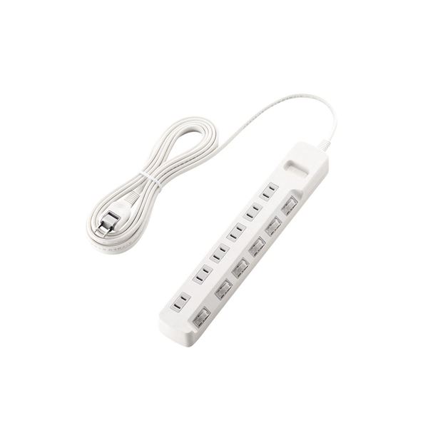 (まとめ) 個別スイッチ付 雷ガードタップ T-K5A-2650WH【×2セット】 雷から家電を守る 便利な個別スイッチ付き雷ガードタップ パソコン PC やテレビを守る生活家電OAタップ まとめて2セット