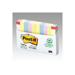 (まとめ) 住友スリーエム ポストイット(R) 単品 横7.5×縦50mm 710RP-K 混色4色 赤帯1色 10個入 【×10】 お得なまとめ買いで、定番ア...