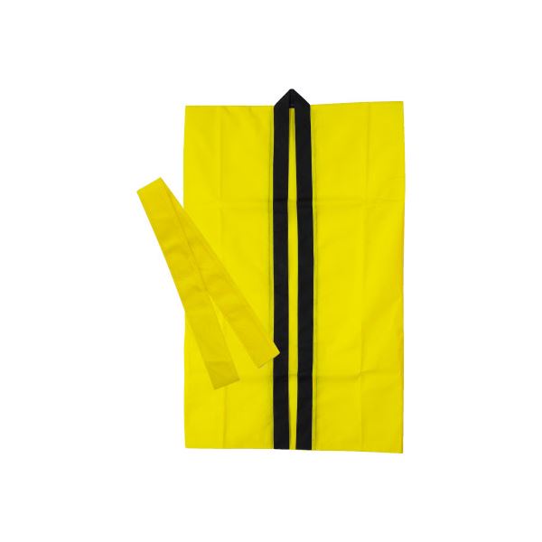 (まとめ) 不織布製はっぴ/法被 【Jサイズ】 ロング丈 長い 長尺 袖なし ハチマキ付き イエロー(黄) 【×30セット】 黄 元気いっぱいの子どもたちのため...