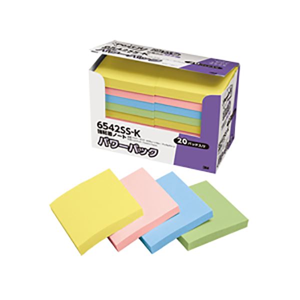 スリーエムジャパン ポスト・イット パワーパック 強粘着ノート パステルカラー 6542SS-K 超強力 色鮮やかなスティッキーノート パワーパック パステルカ...