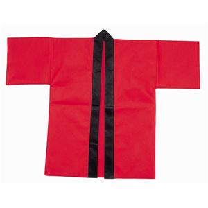 (まとめ) カラー不織布はっぴ/法被 【大人用 Lサイズ】 レッド(赤) 【×15セット】 赤 華やかな色彩が躍動する 多彩なシーンで活躍する衣装 学校行事やイ...