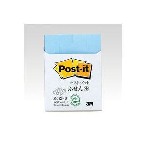 (まとめ) 住友スリーエム ポストイット(R) 再生紙 4個入り 横14×縦75mm 560RP-B ブルー 4個入 【×10セット】 青 お得なまとめ買い お...