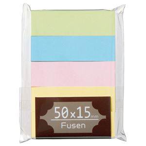 (まとめ) TANOSEE ふせん 50×15mm パステルアソート 1パック(5冊) 【×20セット】 色彩溢れるメモリーズ パステルカラーの小さな粘着メモ ...
