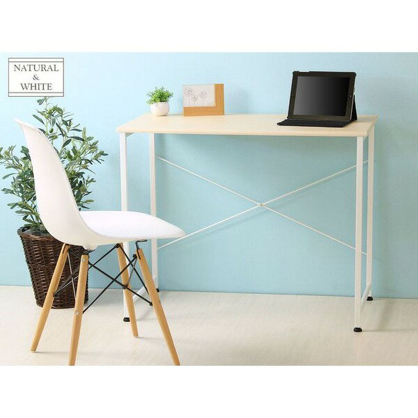 木目調 シンプルデスク (テーブル 机) /パソコン PC デスク 単品 【ナチュラル】 幅90cm×奥行45cm コン..