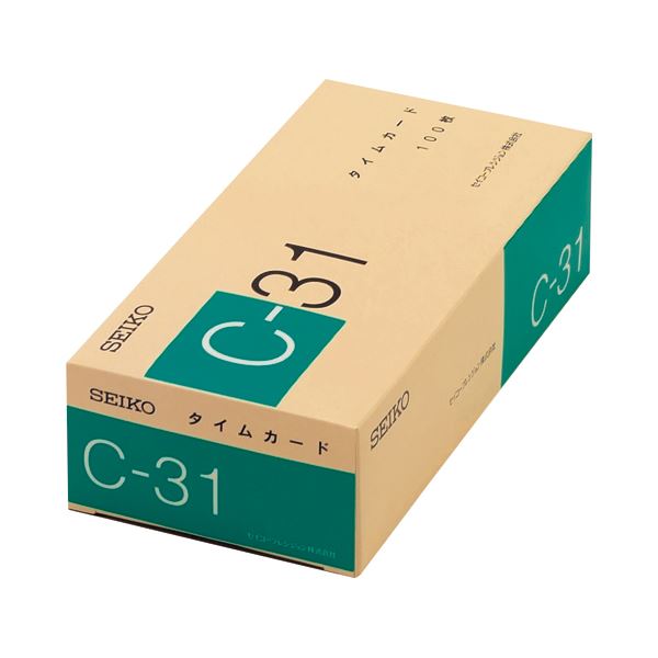 (まとめ) セイコープレシジョン セイコー用タイムカード 月末締 日付印字あり C-31カ-ド 1パック(100枚) 【×3セット】 効率的な勤怠管理を実現 便...