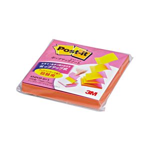 (まとめ) 3M ポストイット ポップアップノート 詰替用 75×75mm ツインカラー(ローズ/ビビットイエロー) 654POP-RVY 1冊 【×20セット...
