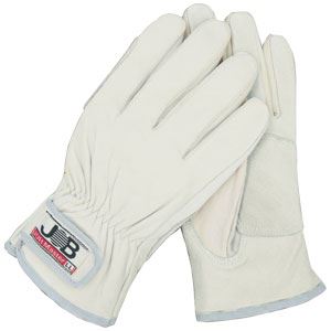 （まとめ）ヤギ革＆牛革手袋 【Mサイズ×5セット】 ジョブマスター JWG-200M 自然の素材がもたらす優し..