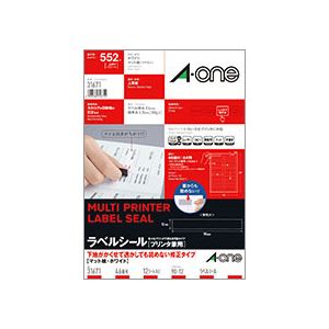 (まとめ) エーワン ラベルシール(プリンター兼用) 下地がかくせて透かしても読めない修正タイプ マット紙・ホワイト A4 46面 12×90mm 四辺余白付 ...