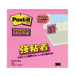 (まとめ) 住友スリーエム ポストイット(R) 強粘着シリーズ ノート単品 654SS-RO ローズ 1個入 【×10】 多彩なサイズとカラーバリエーションのポ...