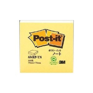 (まとめ) 住友スリーエム ポストイット(R) 再生紙 1個入り 横75×縦75mm 654RP-YN イエロー 1個入 【×10セット】 黄 お得なまとめ買い...