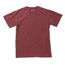 Tシャツ M クリムゾン 綿100% 50回 ウォッシュ加工 ガーメント後染め 6.2オンス ヘビーウェイト 半袖 ティーシャツ クリムゾンの魅力を纏う、アウトドア愛好家に贈る究極の軍服 トレッキングに最適な50回ウォツシュ加工ガーメント後染め6.2オンスヘビーウェイトTシャツ(4)