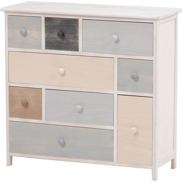 チェスト キャビネット 整理 収納 棚 約幅73cm アンティーク レトロ ヴィンテージ ホワイト 木製 脚付き 桐材 スモーキーシリーズ ローチェスト 低い ロータイプ タンス カラフルチェスト 完成品 白 ウッドフレームのスタイリッシュな収納家具で、衣類や小物を整理整頓 天