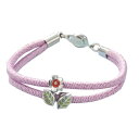 かわいいフラワーブレス ピンク Mサイズ 可憐なピンクの花輪ブレスレット 中サイズ