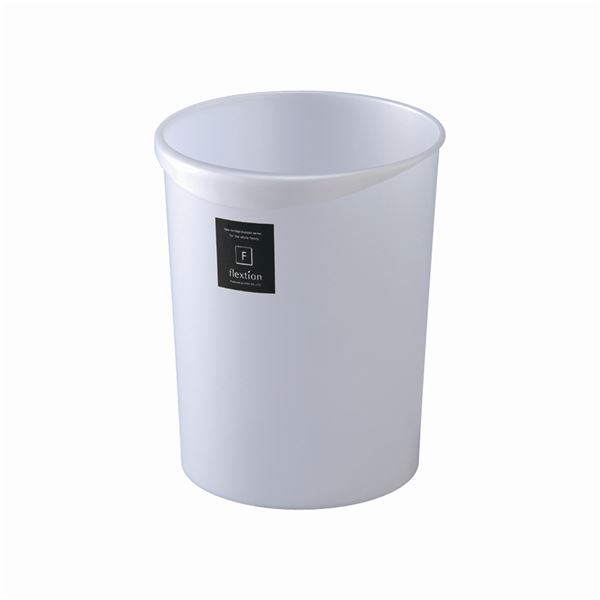 【40セット】 スタイリッシュ ダストボックス/ゴミ箱 【丸型 (円形 ラウンド) 8L MW メタリックホワイ..