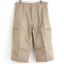アメリカ軍 BDU クロップド カーゴパンツ 迷彩服 XSサイズ カーキ 7分丈 リップストップ レプリカ ミリタリーパンツ 米軍仕様のクロップドカーゴパンツが...
