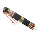 【QUENA SOFT CASE BLACK AGUAYO】民族楽器ケーナ用の布・ソフトケース アンデス織物のアワイヨ柄 ブラック(黒)★ペルー製 黒 アンデス...