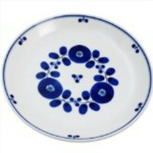 白山陶器 ブルーム プレートL 23.5cm ブーケ 青 美しいデザインの大型 大きい プレート、瑠璃色の花束 ..