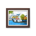 油絵額 フレームセット オンタケF6号 黒沢久 「運河の風景」 433×525×50mm 化粧箱入り 額縁 額 フレーム 美しい色彩で運河の流れをリアルに描き出...
