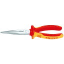 KNIPEX(クニペックス)2616-200 絶縁先長ラジオペンチ 1000V (SB) 驚異的な精度で細部まで確実に掴む 最高品質の絶縁先長ラジオペンチ100...