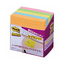 (まとめ) 3M ポストイット 強粘着ノート ラインノート 75×75mm ネオンカラー5色 630-5SSAN 1パック(5冊) 【×4セット】 超強力なネオ...