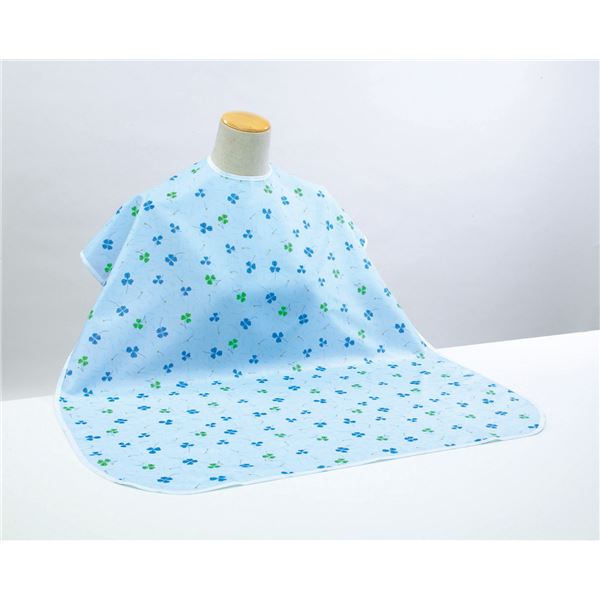 (まとめ)ピジョン 食事用エプロン 肩までおおえる食事エプロン (2)ブルー(クローバー柄) 11243【×5セット】 青 食事を楽しく、清潔に 肩まで覆う食事...